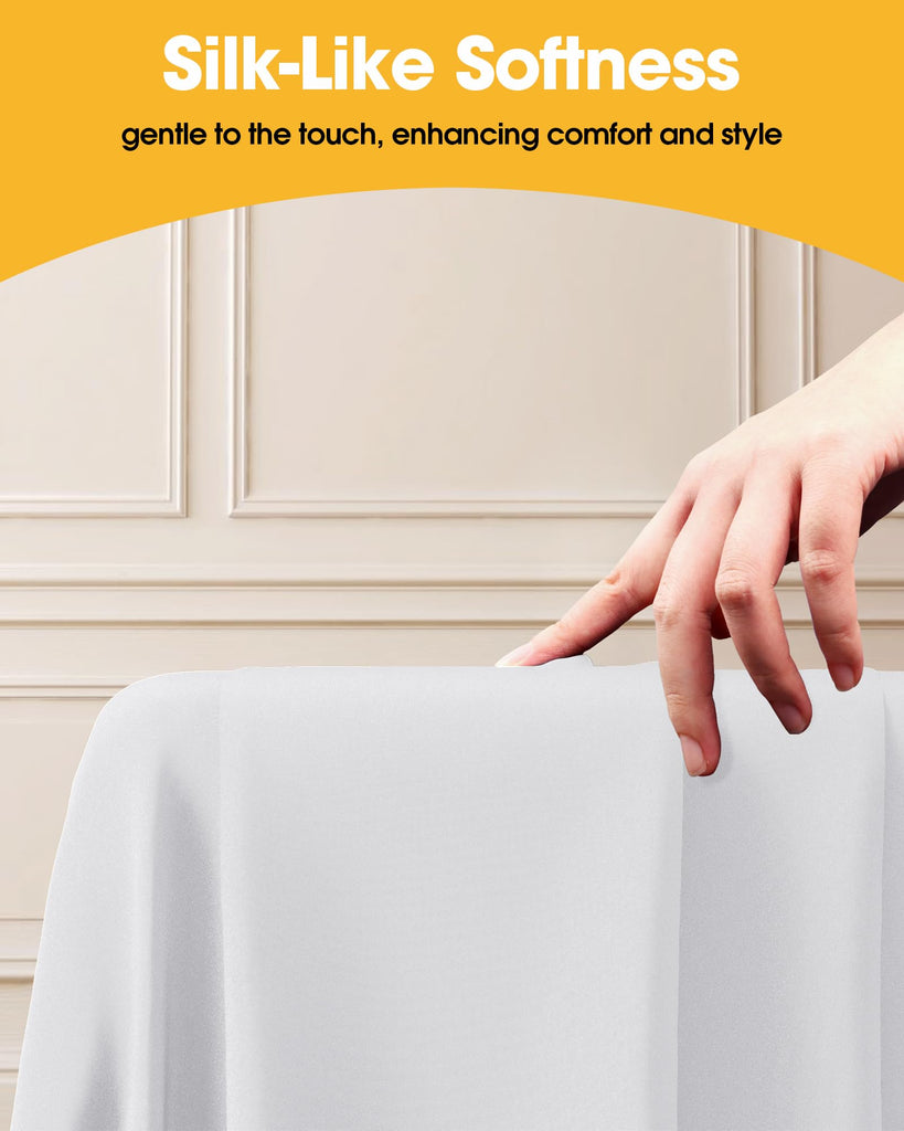 White Polyester Table Cloth, 6 Pack, 60 x 84 in