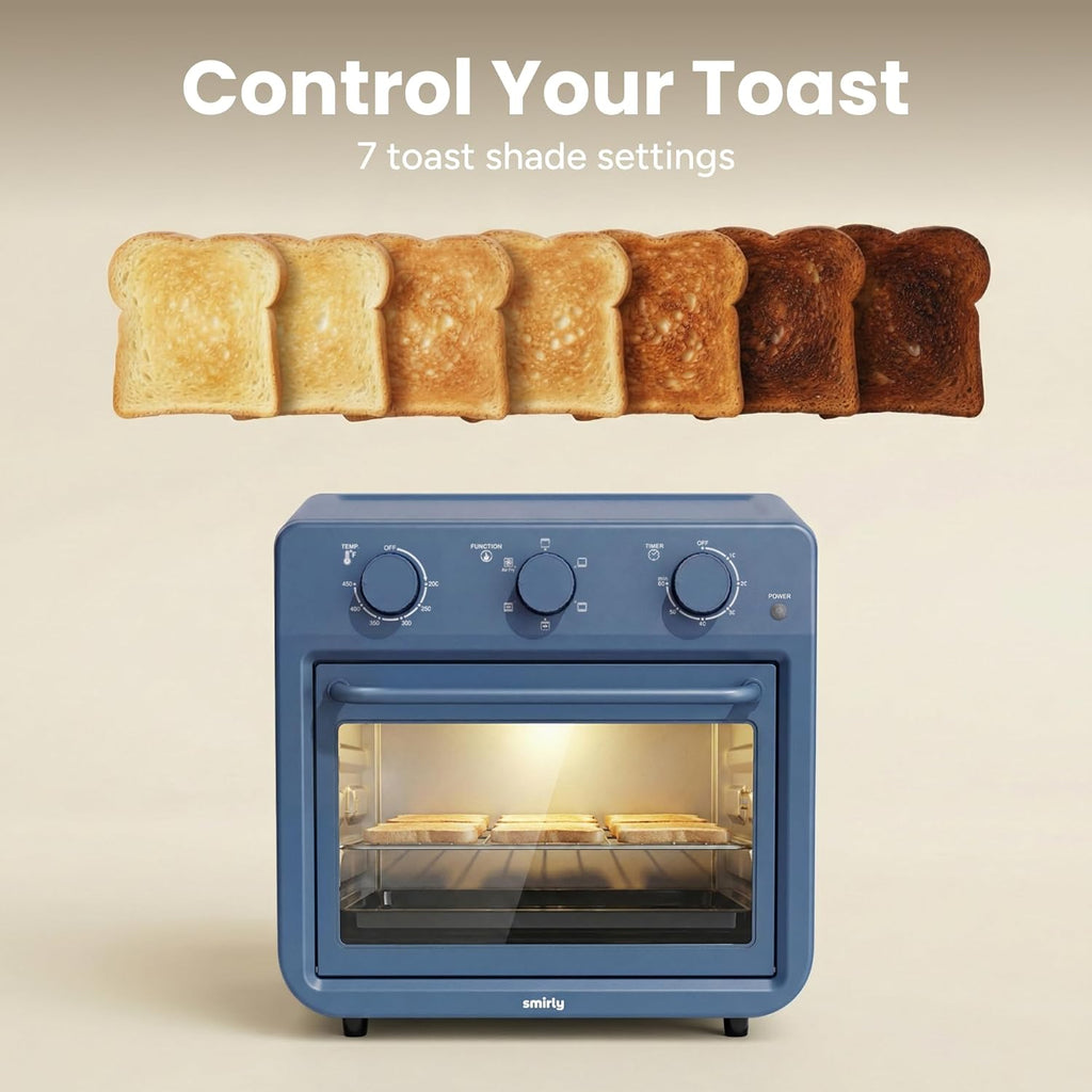 6-in-1 Air Fryer Toaster Oven Combo, 27QT Convection Oven Countertop, 60 Min Timer, 1800W Oven for Toast, Roast, Bake