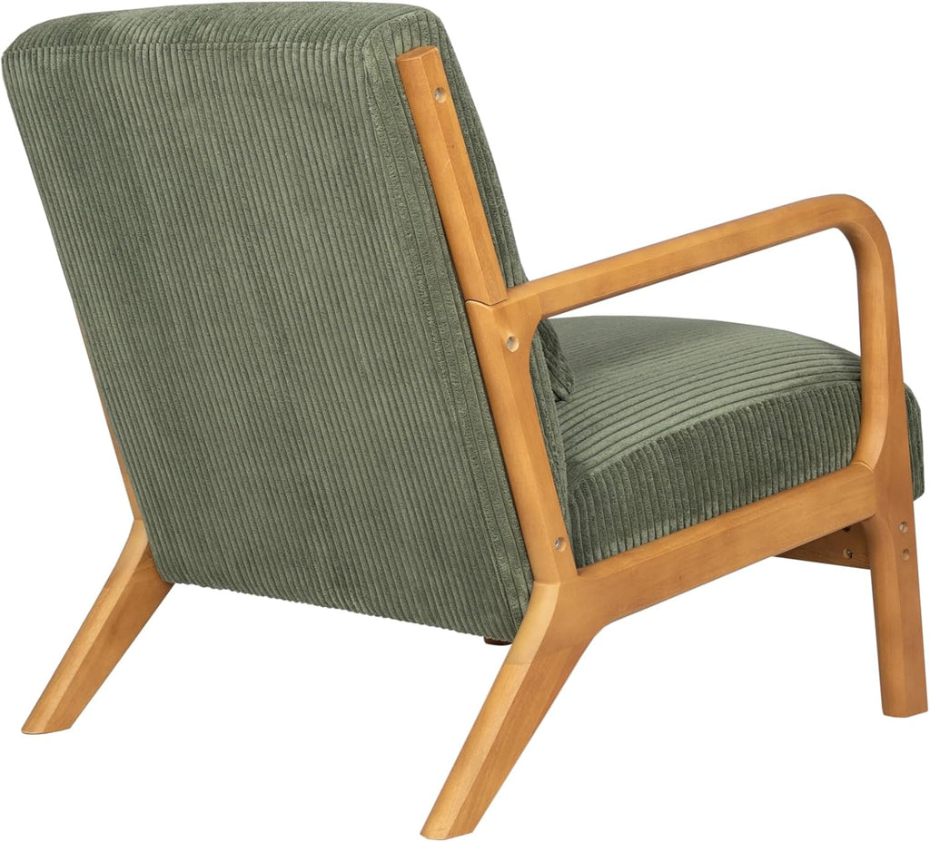 32" Plush Comfort Modern Mid-Century Tufted Armchair - Soft Fabric, Angled Back Legs & Accent Pillow s & Cozy Nooks