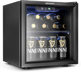 12 Bottle 48 Can Mini Fridge Cooler, 1.3 Cu.Ft Beverage Refrigerator Glass Door 