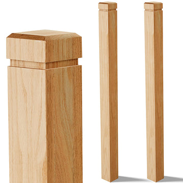 2 Pcs 3.5 x 48 Inch Red Oak Newel Post for Stair Handrail