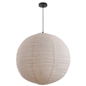 Linen Pendant Light Kit Lantern Pendant Light, 23.6in Off-White