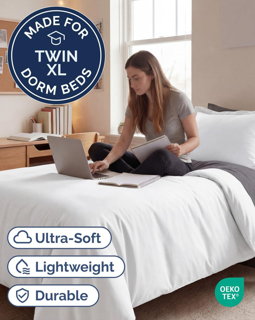 Duvet Cover Full - Extra Soft 3 Piece with Zipper Closure - White