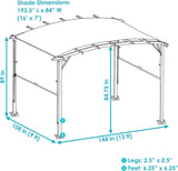 9' x 12' Outdoor Pergola with Retractable Canopy