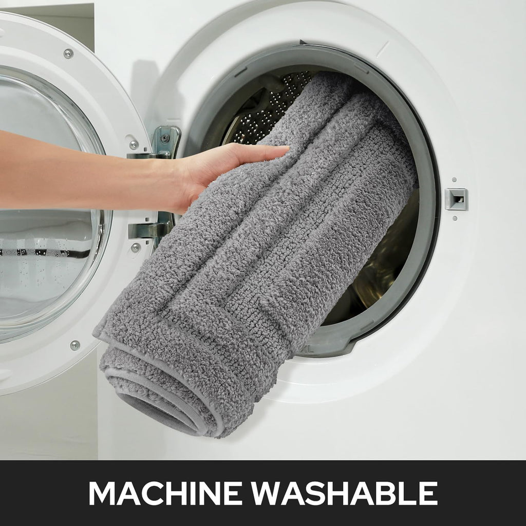 Bathroom Rugs Sets 2 Piece, Super Soft and Absorbent Non Slip Microfiber Machine Washable Bath Mat Set (20" x 32" +