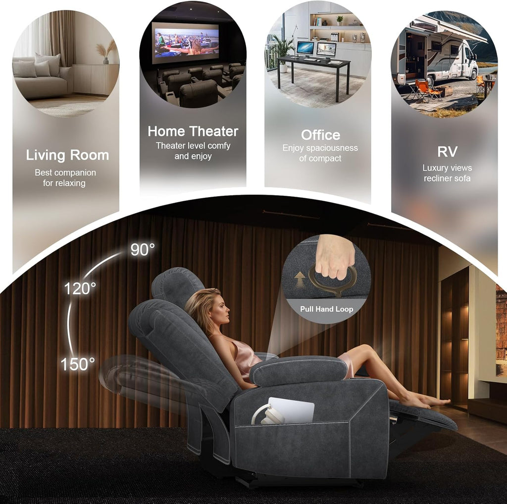 3+1 Seaters Recliner Sofa, Maximum Load Capacity 1800lbs & Ergonomics Design