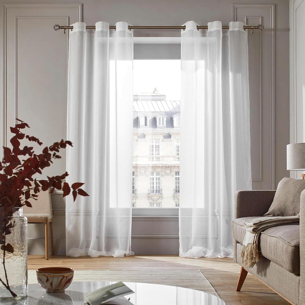 Brass Curtain Rods for Windows, 1 Inch Adjustable Curtain Rod, Heavy Duty Window Curtains Rod