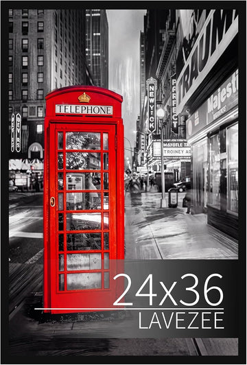 24x36 Poster Frame Black Display 24 x 36 Inch Photo Picture Frame for Wall, Metal 24 by 36 Frame for Wedding