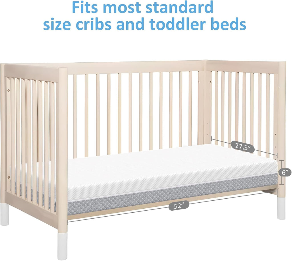 Crib Mattress, Dual Sided Comfort Memory Foam Toddler Bed Mattress, Triple-Layer Breathable Premium Baby Mattress for