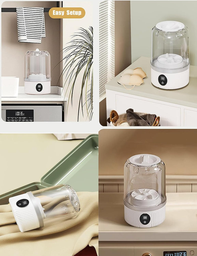 Portable Washing Machine, Rechargeable Cordless Compact Travel Washers for camping, Underwear Washer Portable Washer