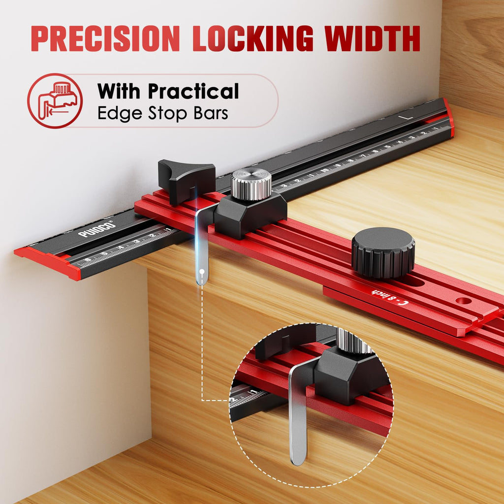 Stair Tread Template Tool with Triangular Brace and Edge Flip Stops