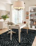 Wonnitar Moroccan Washable Rug 4x6, Black Boho Living Room Area Rug