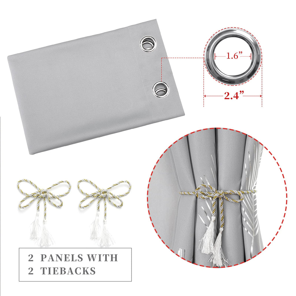 Light Grey Blackout Patterned Curtains
