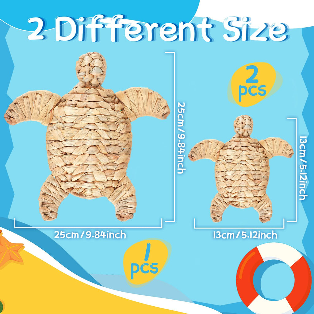 3 Pcs Sea Turtle Beach Decor Handmade Wicker Turtle Wall Decor