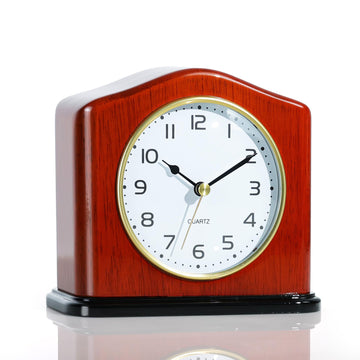 Mantel Clock, Handcrafted Solid Wood Desk Clock with Silent Movement, Piano-Gloss Finish, Elegant Table Clock for