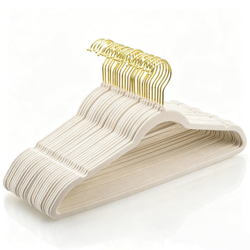 Heavy Duty Adult Velvet Hangers 30 Pack - Non-Slip, Space-Saving Clothes Hangers for Coat/Suit with 360° Rotating