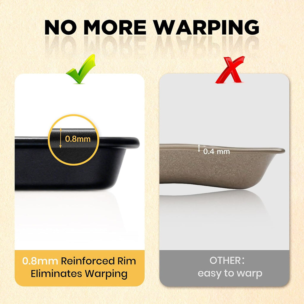 Saker 3-Piece Heavy Duty Carbon Steel Sheets Set Non-Stick | | Cookie Sheets,Oven Safe, Even Heating, for , Roasting