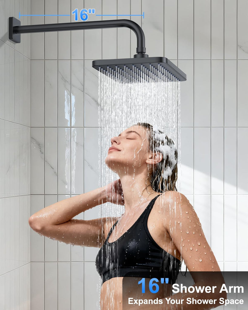 Matte Black 11-Inch Rainfall Shower System