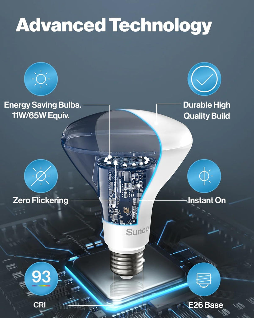 6 Pack BR30 Light Bulb LED Recessed Can Light Bulbs, Indoor Flood Light Bulb 850 LM, 11W (65W Equivalent), 3000K Warm