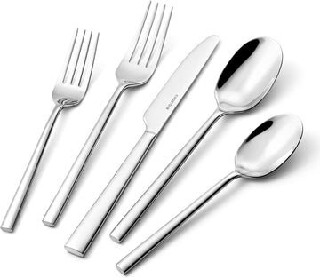Silverware Set, 20-Piece Forged Novelty Flatware Cutlery Utensil Set Premium Stainless Steel, Service for 4
