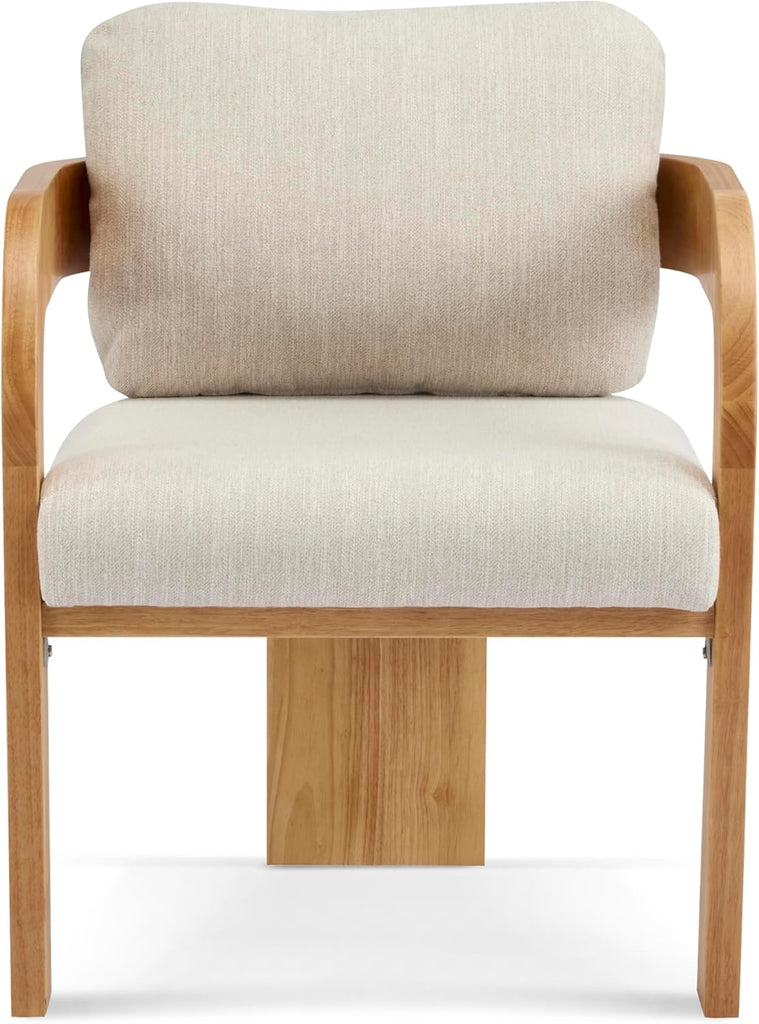 Yorick Modern Dining Chair Set of 2 with Cushion, Solid Wood Dining Room Armchair Set