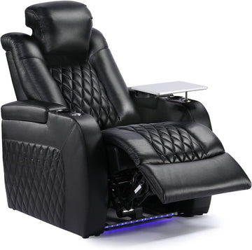Home Theater Seating Top Grain Leather Zero Gravity Recliner Chair Power Headrest Recline Movie Seat Gaming 7 Colors