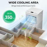 Portable Air Conditioner, 10000BTU AC Cooling for Room Spaces up to 350sq.ft, with Remote Control