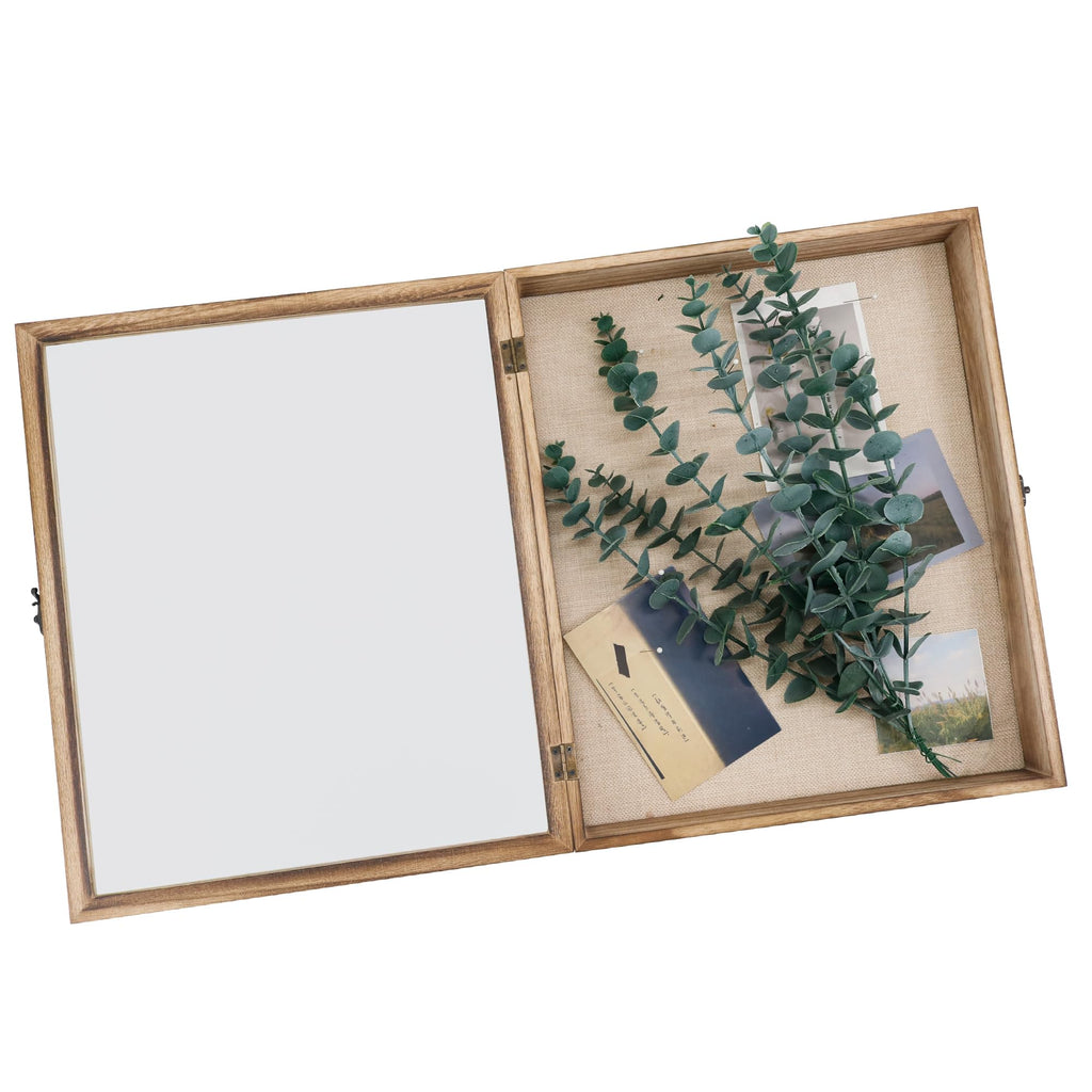 Large Shadow Box Frame 13x16 Display Case, Wood Wedding Bouquet Memory Box