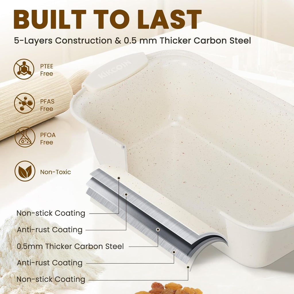 22 PCS Nonstick Pans Set, Stackable Bakeware Sets with Silicone Handles, 450°F Oven Safe Sheet Set, Easy Release