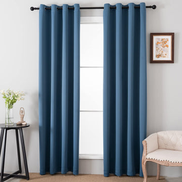 Grommet Blackout Curtains 108 Inches Long 2 Panels, Light Blocking Window Drapes, Thermal Insulated, Noise