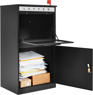 35" H Large Package Delivery Box with Password Lock, Mail Slot