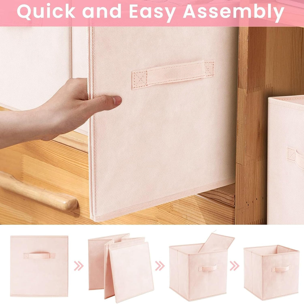 Storage Cubes - 13 Inch Heavy Duty Fabric Storage Bins for Shelves Closet Cube Organizer - 8 Pack Collapsible Cube