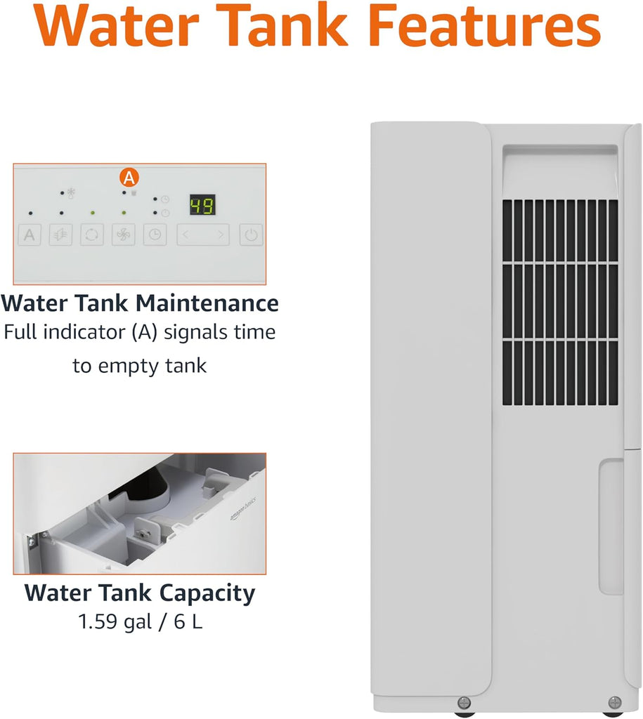 35-Pint Large Dehumidifier for Home, Humidity Control, Auto-Defrost, Timer, Overflow Protection