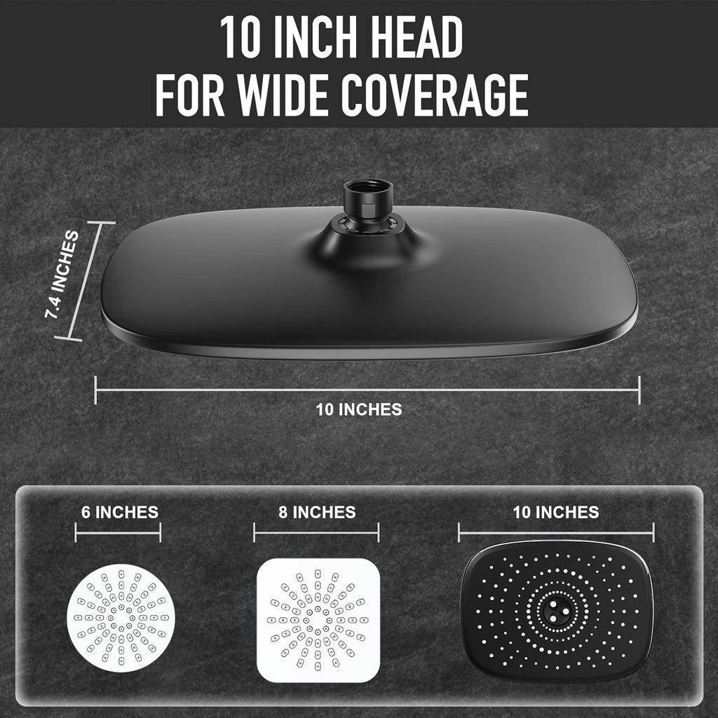 Rain Shower Head with Handheld, High Pressure Rainfall Showerhead Combo with 5 Handheld Water Spray Modes for Bathroom