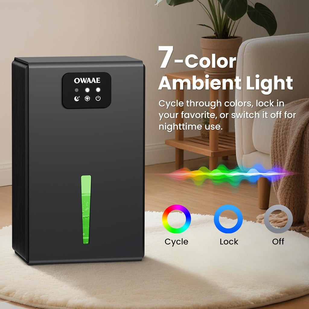 Dehumidifier, 1000 sq.ft Quiet Dehumidifiers for Home Bedroom Bathroom Basement with 95oz Water Tank, Sleep Mode