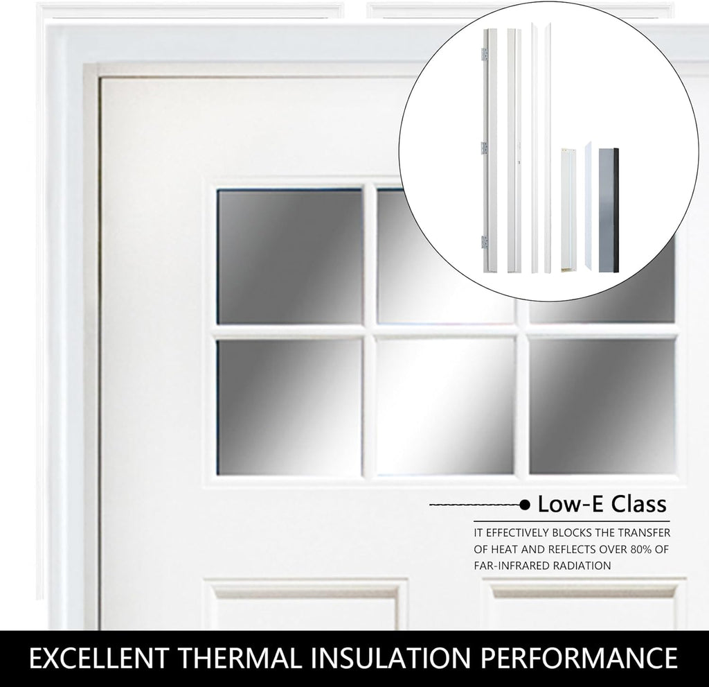 Modern 36 x 80 Fiberglass Entry Door with Low-E Glass, 6-Lite Front Door for Home, Pre-Hung Fiberglass Door System