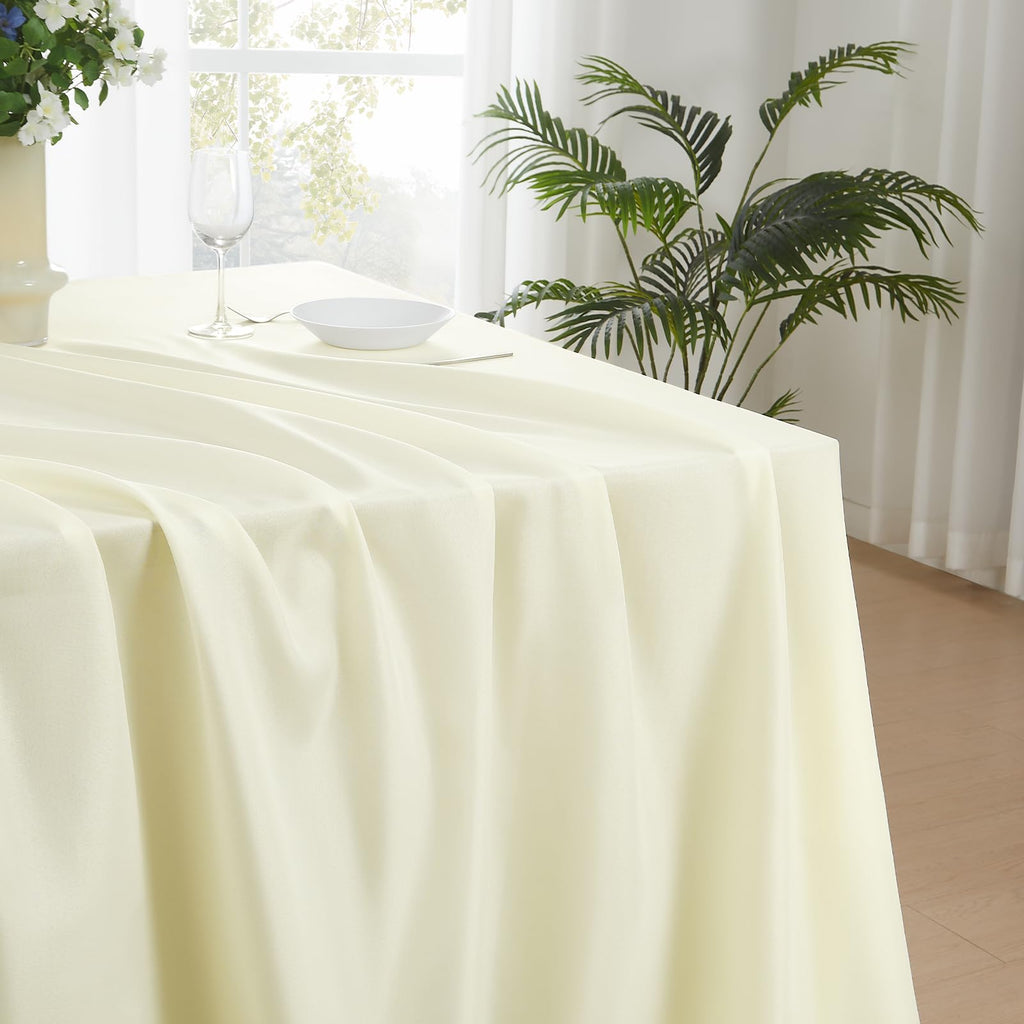 2 Pack Ivory Rectangle Tablecloths 60x120 Inch for 8ft Tables