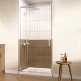 32-36" W x 72" Pivot Glass Shower Door, Semi-Frameless Pivot Swing Glass Shower Door