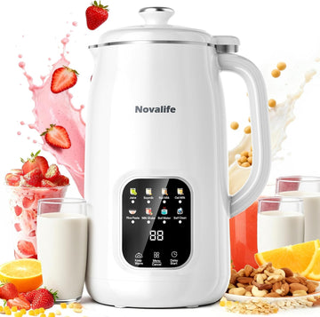 8 in 1 Nut Milk Maker Machine, 40oz Soy Milk Maker Blender, Homemade Soy Milk, Oat Milk, Almond Milk, Juice, Plant