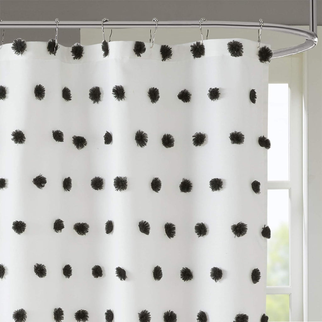 Sophie Shower Curtain , 72 x 72, Black | Adds Privacy, Machine Washable, OEKO-TEX Certified