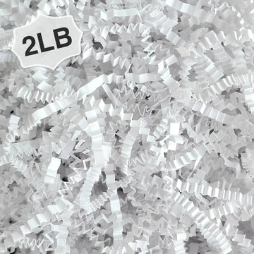 2LB Crinkle paper Shred Paper Filler For Gift Box Basket Bags On Holiday(White).