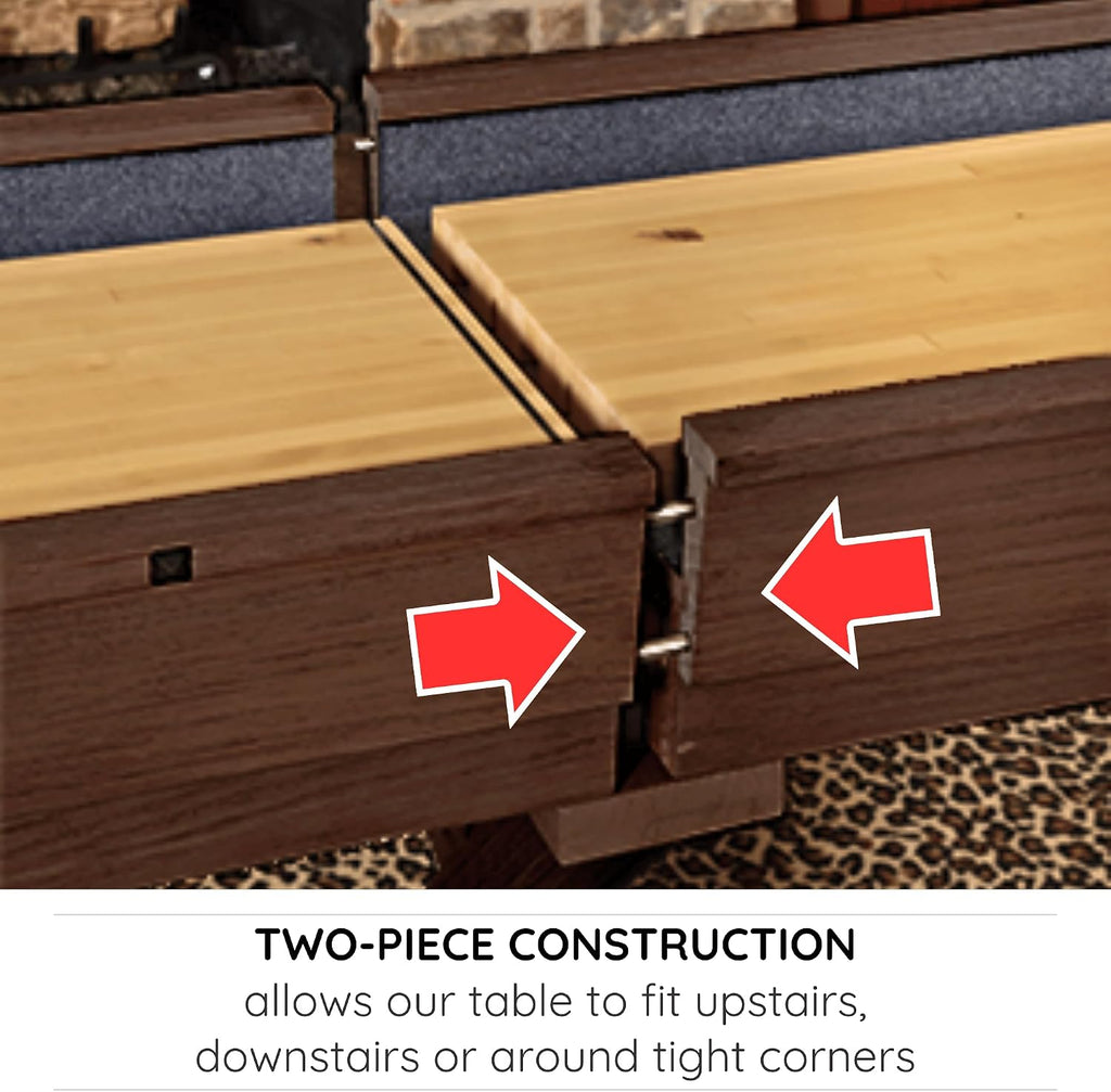 14 FT Solid Wood Shuffleboard Table, Comes in 2 6|7' Pieces Goes Around Stairs & Hallways