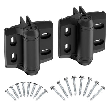 Heavy Duty Self Closing Nylon Gate Hinges for Square-to-Square Vinyl Fence, Pool Gate Hinges with Alignment Legs, No