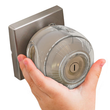 Child Safety Door Knob Cover (4 Pack) Hard-to-Remove Dual-Lock Door Handle Covers for Kids - Reusable Baby Proof Door