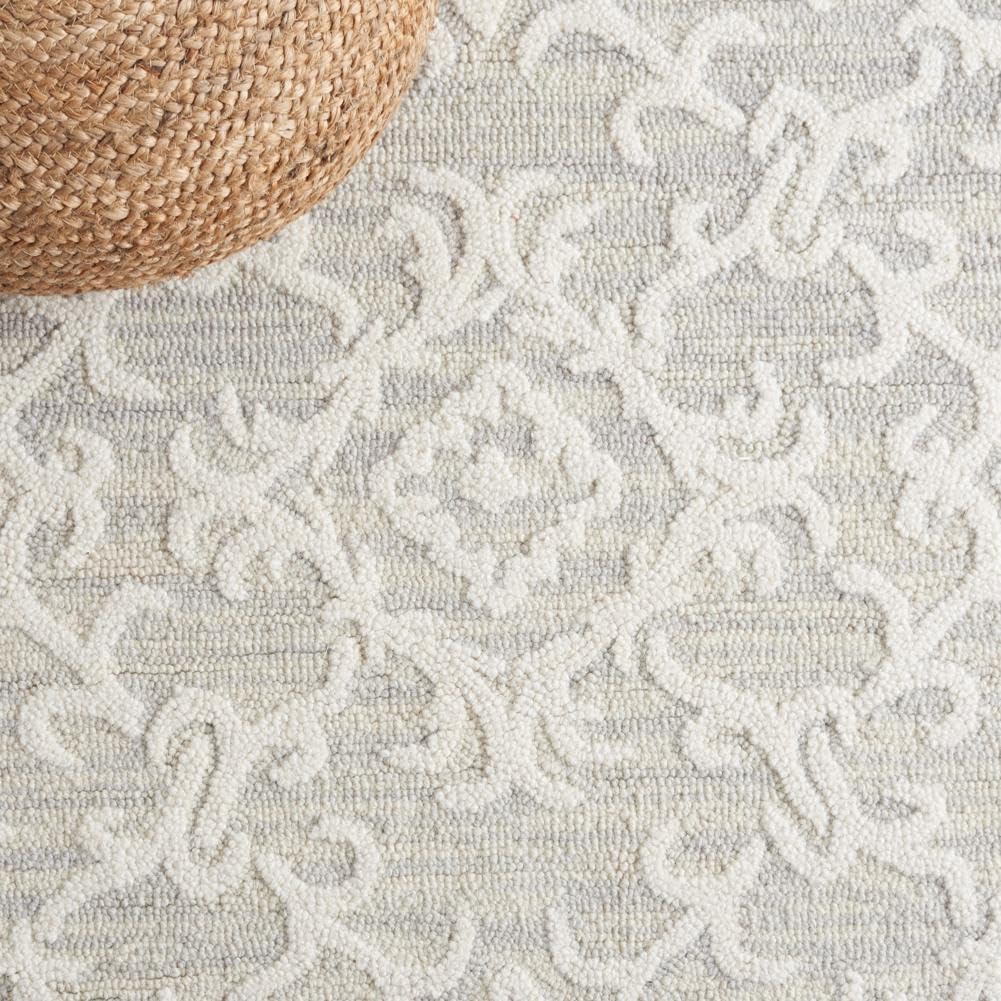 Blossom Area Rug - 10' x 14', Grey & Ivory, Contemporary Design