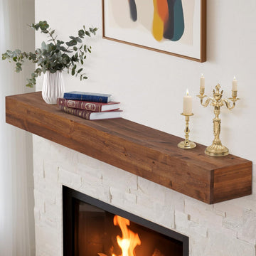 Fireplace Mantel Shelf, Walnut, 60×8×5"