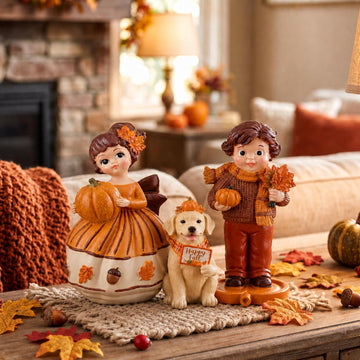 Vintage Fall Decoration Fall Autumn Statue Figurines Gift - Set of 3