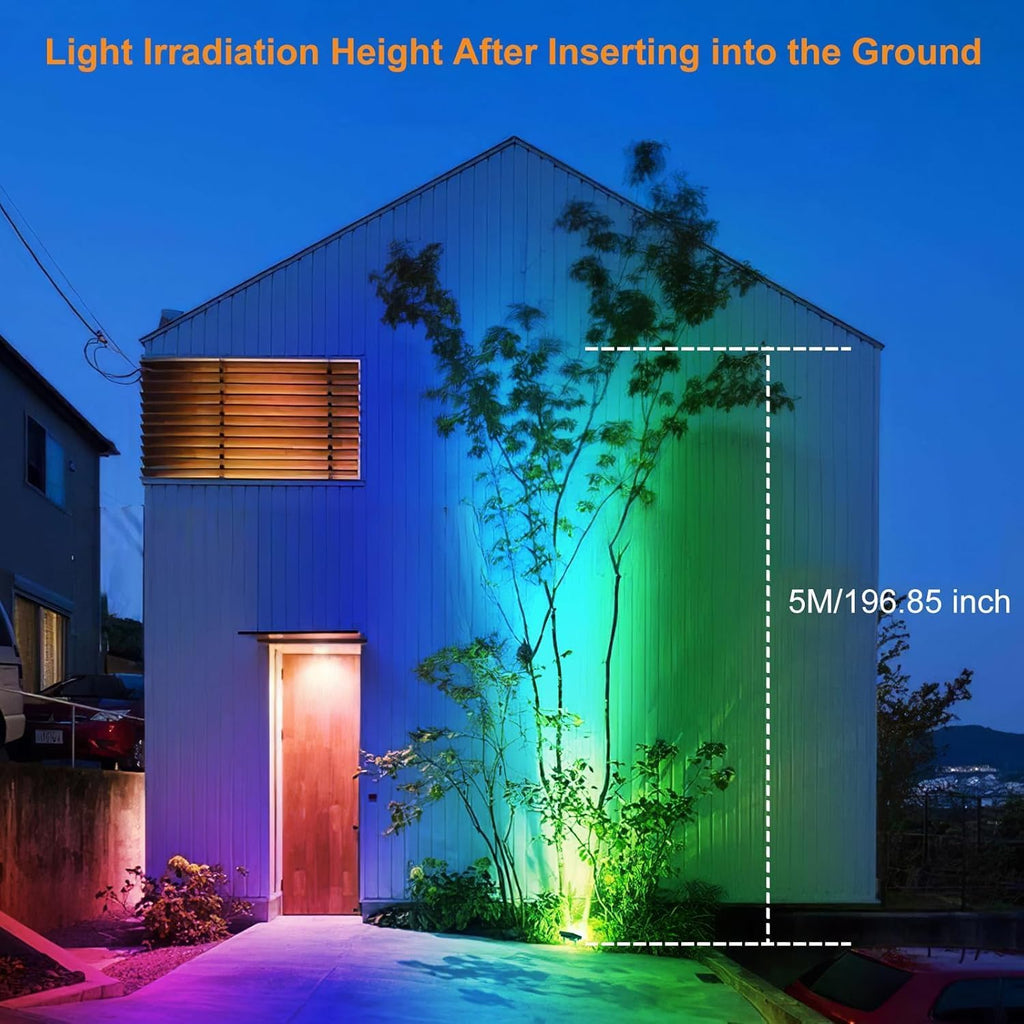 25W RGB LED Flood Lights Outdoor, 2500LM 250W Equivalent RGB Color Changing Flood Lighting with Plug, IP66 Waterproof