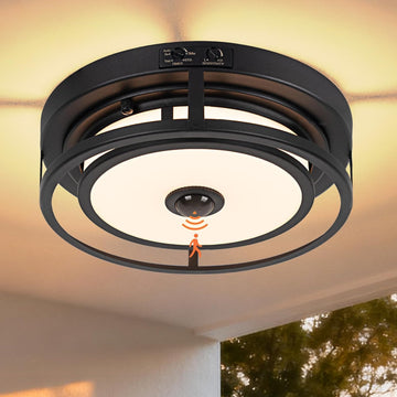 LED Motion Sensor Outdoor Ceiling Light, 12 Inch Motion Sensor Flush Mount Ceiling Light Fixtures