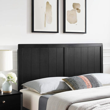 King Wood Headboard, Black